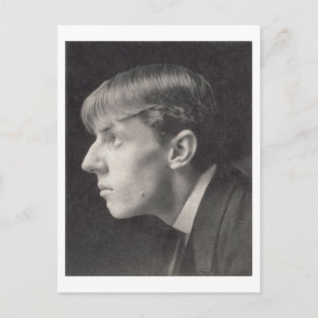 Postal Retrato de Aubrey Beardsley (1872-98) por Frederic (Anverso)