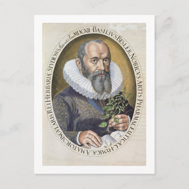 Postal Retrato de Basil Besler (1561-1629) en 1612, de (Anverso)