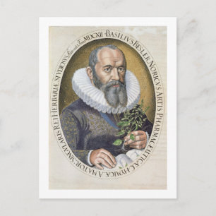 Postal Retrato de Basil Besler (1561-1629) en 1612, de