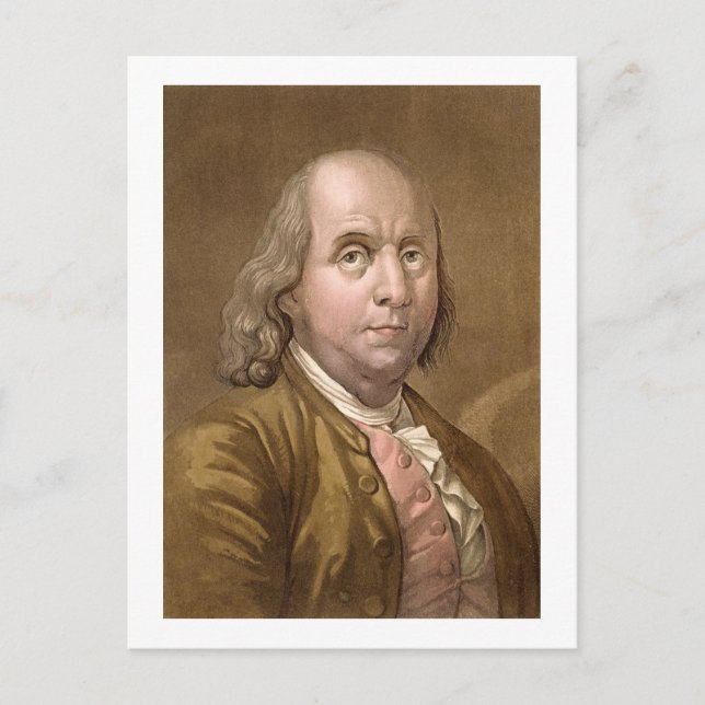 Postal Retrato de Benjamin Franklin (1706-90), de 'Le (Anverso)