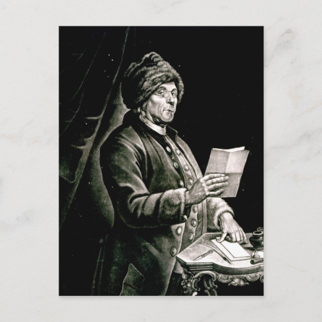 Postal Retrato de Benjamin Franklin, 1777 (Anverso)