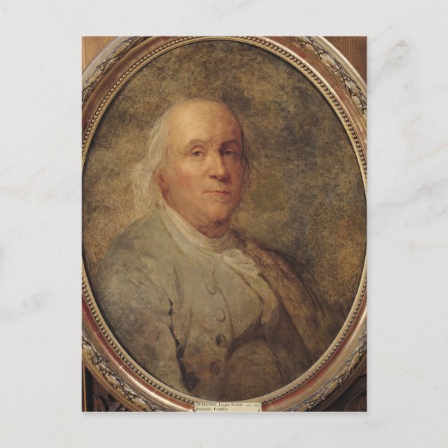 Postal Retrato de Benjamin Franklin, c.1780 (Anverso)