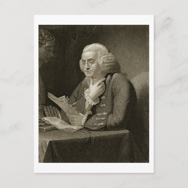 Postal Retrato de Benjamin Franklin, grabado por Thomas (Anverso)
