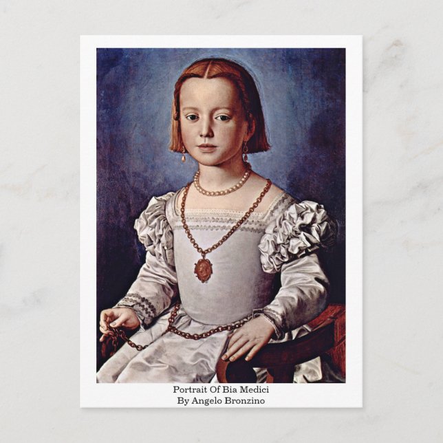 Postal Retrato De Bia Medici Por Angelo Bronzino (Anverso)