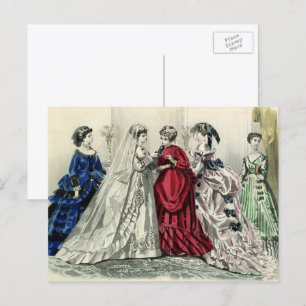 Postal Retrato de boda de fiesta de novia victoriana vint
