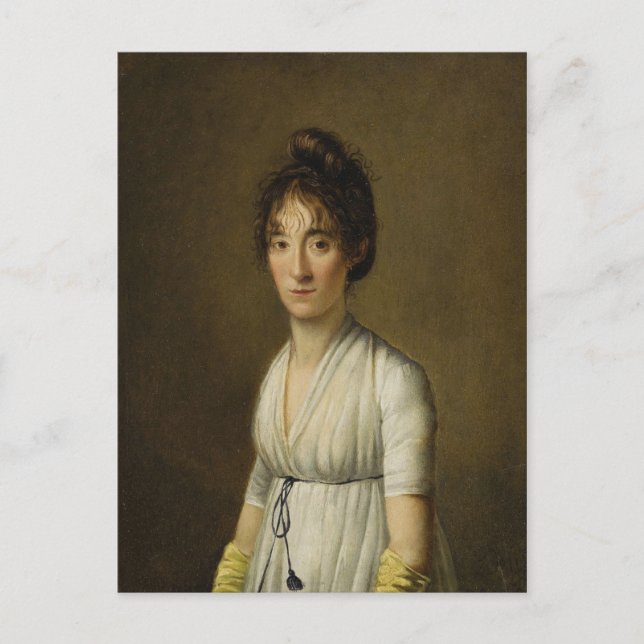 Postal Retrato De Boilly De Louis Léopold De Una Mujer (Anverso)