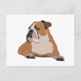 Postal Retrato de Bulldog en inglés