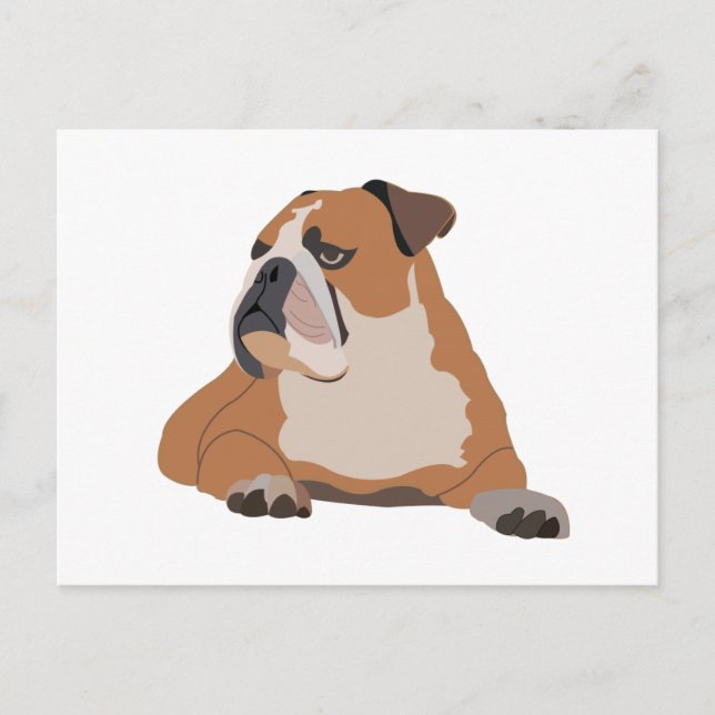 Postal Retrato de Bulldog en inglés (Anverso)