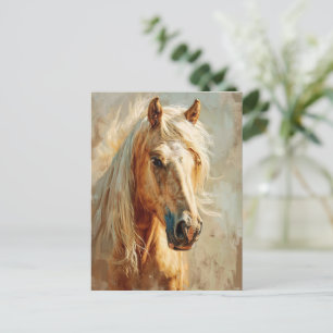 Postal Retrato de Caballo Palomino