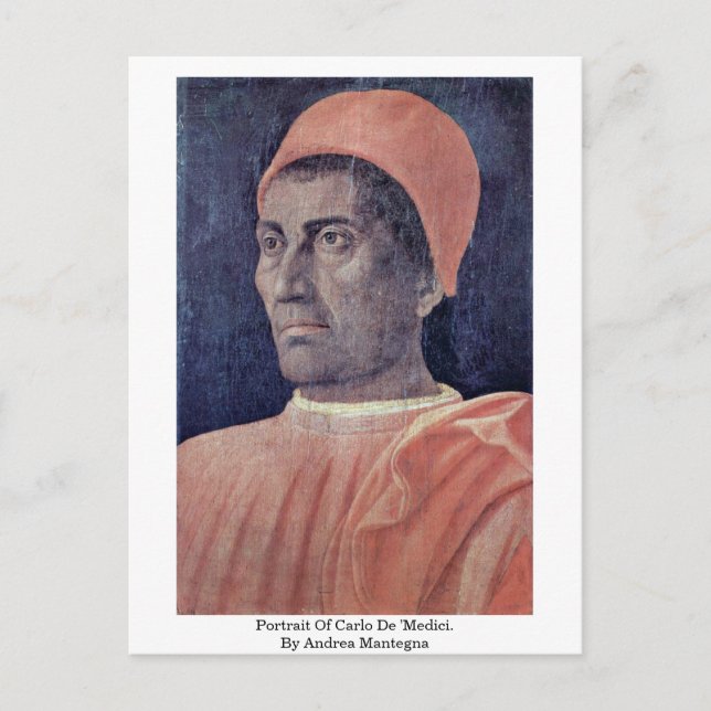 Postal Retrato De Carlo De 'Medici. Por Andrea Mantegna (Anverso)