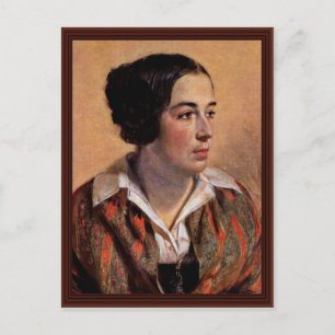 Postal Retrato De Caroline Arnold Por Menzel Adolph Von