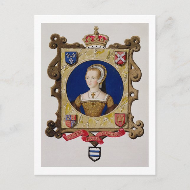 Postal Retrato de Catherine Parr (1512-48) 6ª Reina de (Anverso)