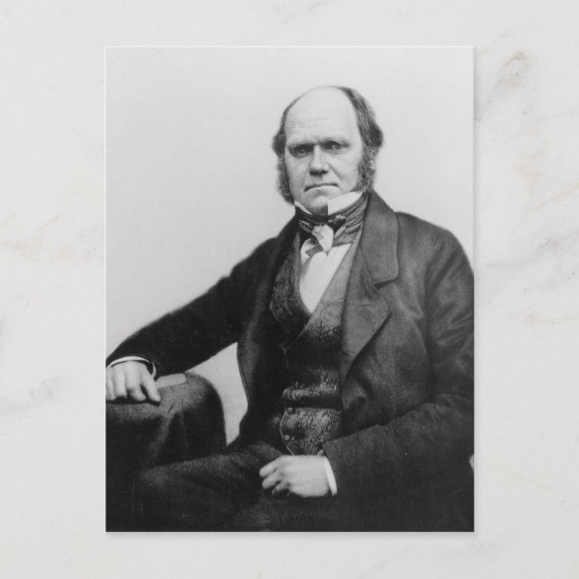 Postal Retrato de Charles Darwin, 1854 (Anverso)