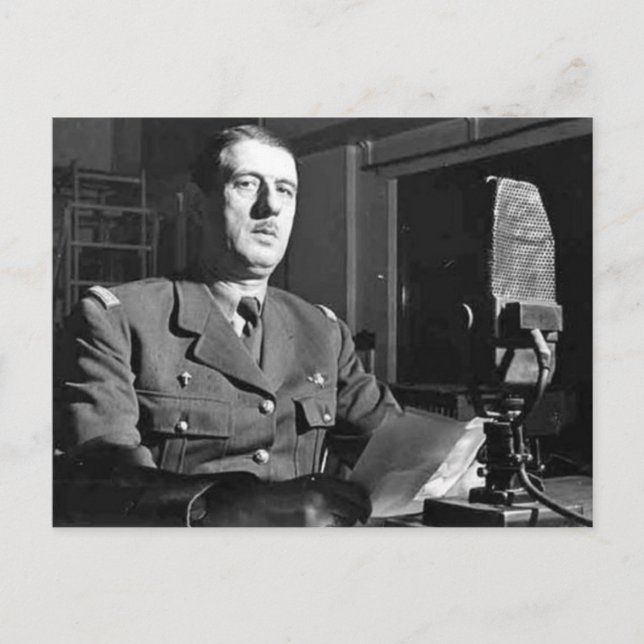 Postal Retrato de Charles De Gaulle (Anverso)