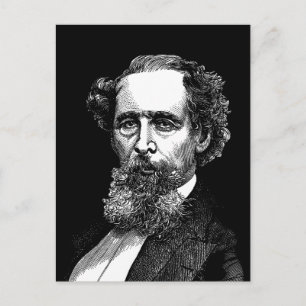 Postal Retrato de Charles Dickens