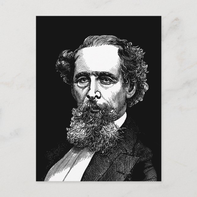 Postal Retrato de Charles Dickens (Anverso)