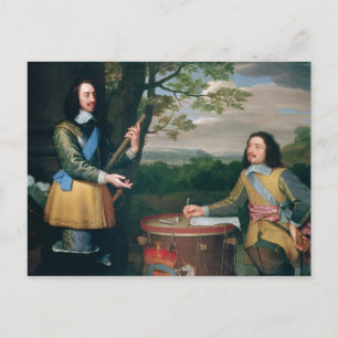 Postal Retrato de Charles I y Sir Edward Walker
