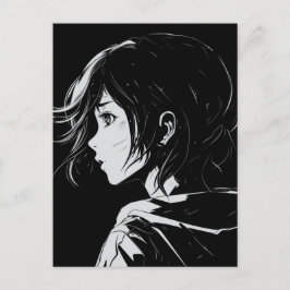 Postal Retrato de Chica de Anime Manga