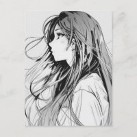 Retrato de Chica de Anime Manga