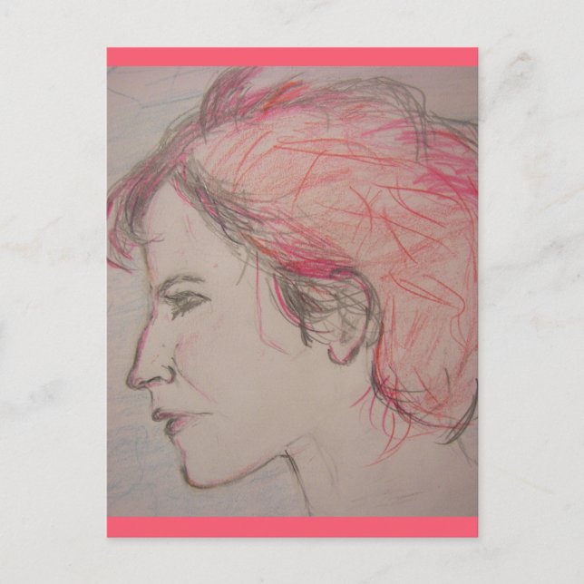 Postal retrato de chica de balancines (Anverso)