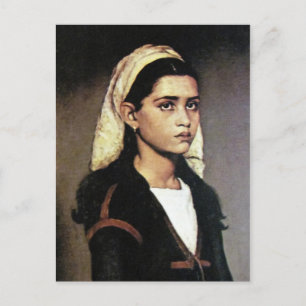 Postal Retrato de chica gitano