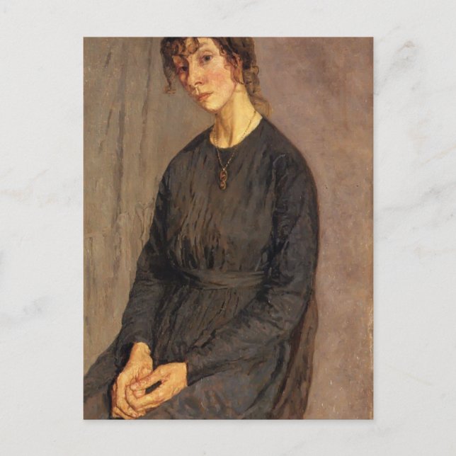 Postal Retrato de Chloe Boughton-Leigh por Gwen John (Anverso)