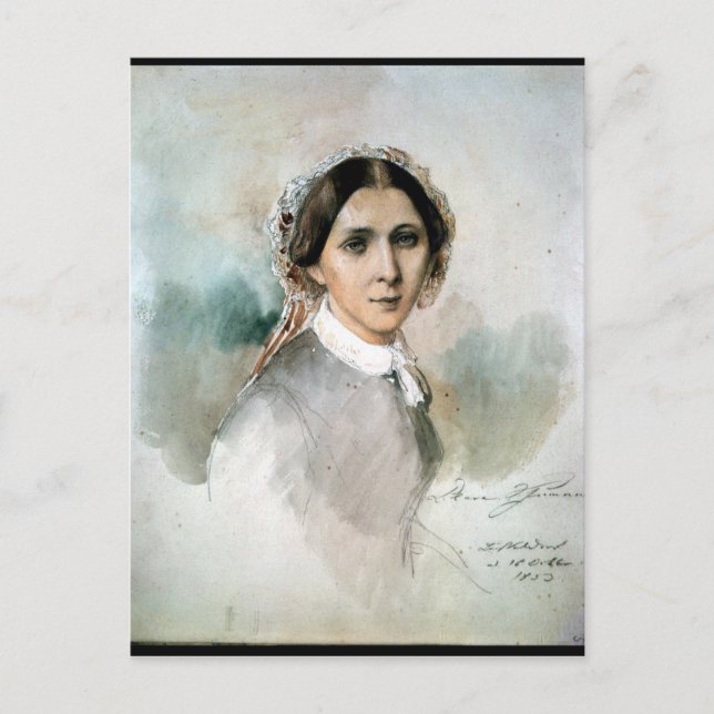 Postal Retrato de Clara Schumann 1853 (Anverso)