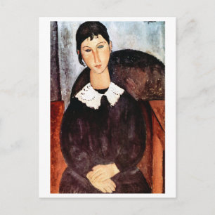 Postal Retrato de cuello blanco, Modigliani