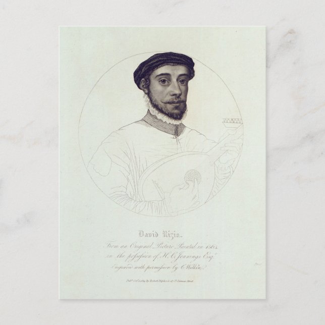 Postal Retrato de David Rizio, un original pintado (Anverso)