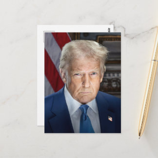 Postal Retrato de Donald Trump, presidente de Estados Uni