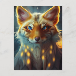 Postal Retrato de Dream Fantasy Blue Eyed Fox Vixen