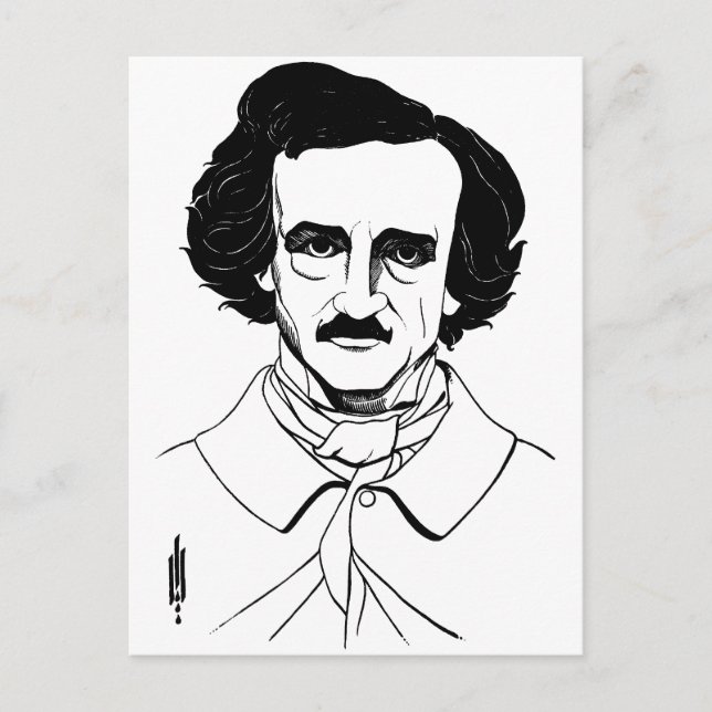 Postal Retrato de Edgar Allan Poe (Anverso)