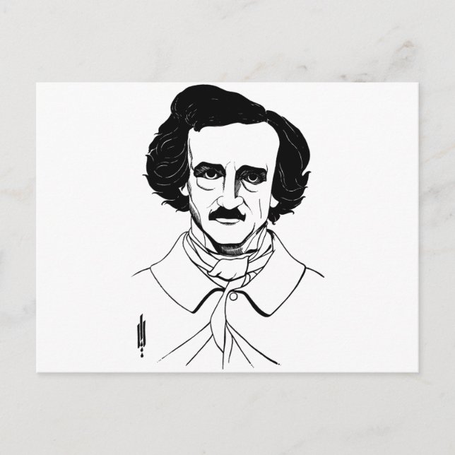 Postal Retrato de Edgar Allan Poe (Anverso)