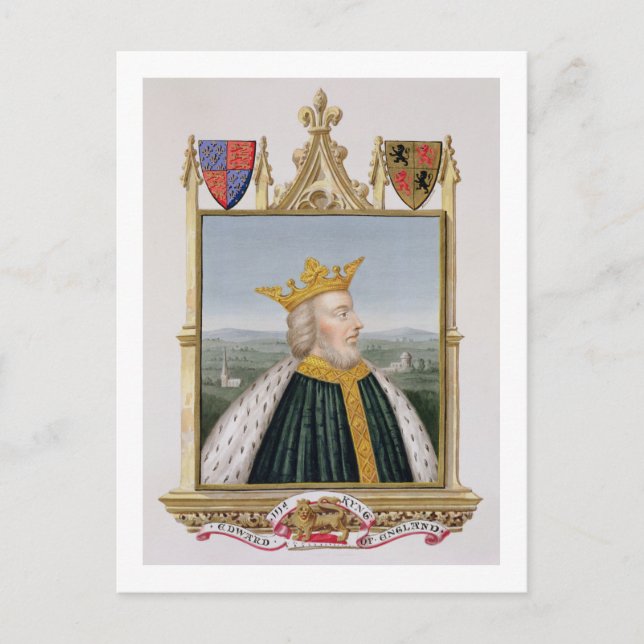 Postal Retrato de Eduardo III (1312-77) Rey de Inglaterra (Anverso)