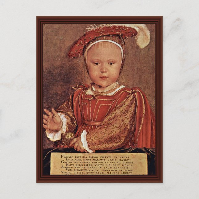 Postal Retrato De Edward Vi. Como niño (Anverso)