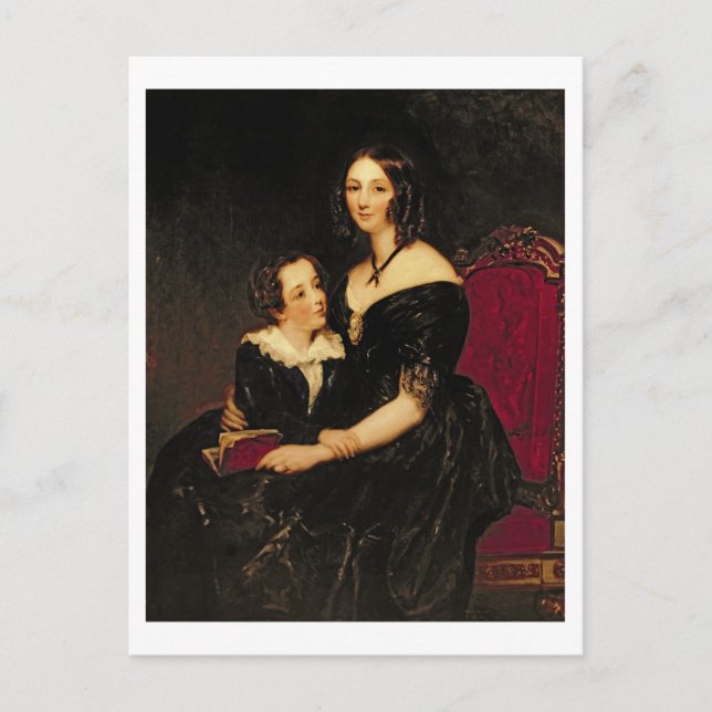 Postal Retrato de Eliza Boardman y su hijo, Robert, 18 (Anverso)