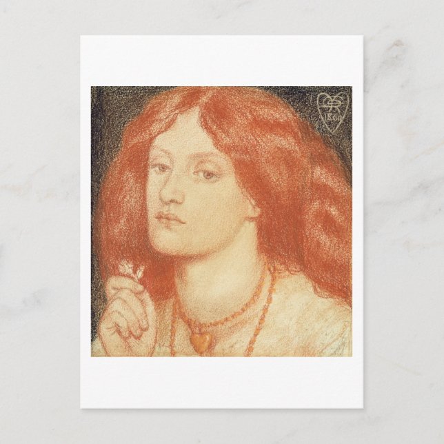 Postal Retrato de Elizabeth Siddal (1834-62), 1860 (rojo (Anverso)