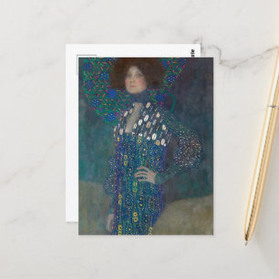 Postal Retrato de Emilie Floege por Gustav Klimt
