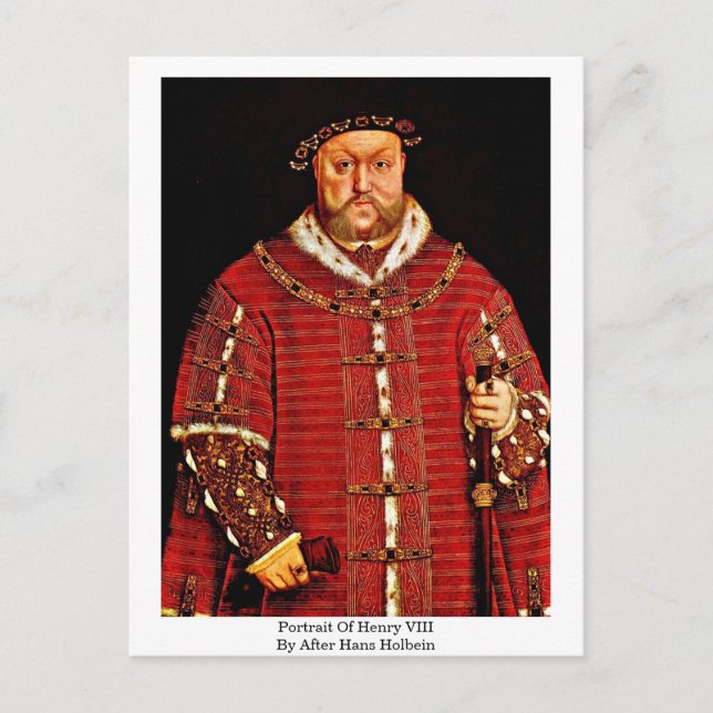Postal Retrato De Enrique Viii Por Hans Holbein -3 (Anverso)