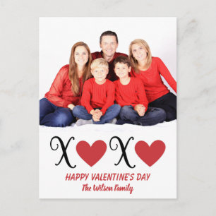 Postal Retrato de familia de abrazos y besos Día de San V