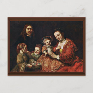 Postal Retrato de familia de Rembrandt Harmenszoon Van