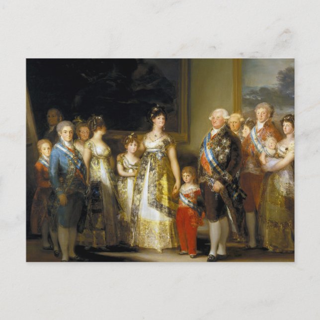Postal Retrato de familia del rey Carlos IV de Jose de Go (Anverso)