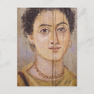 Postal Retrato de Fayum de una mujer