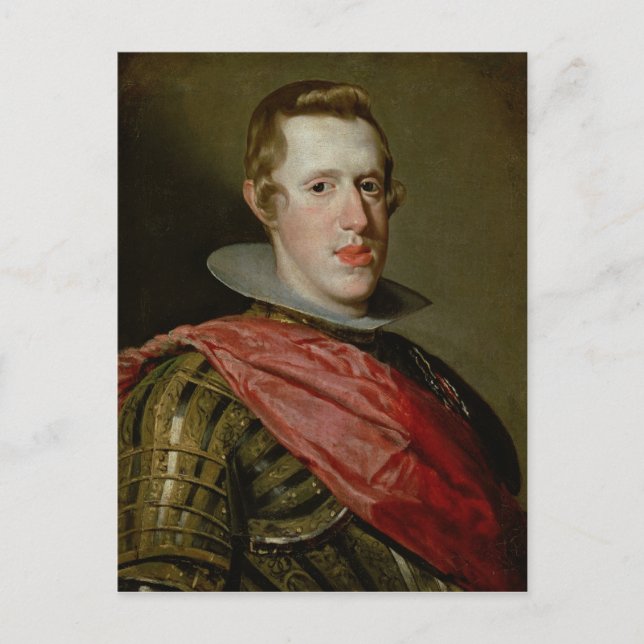 Postal Retrato de Felipe IV en Armor, 1628 (Anverso)