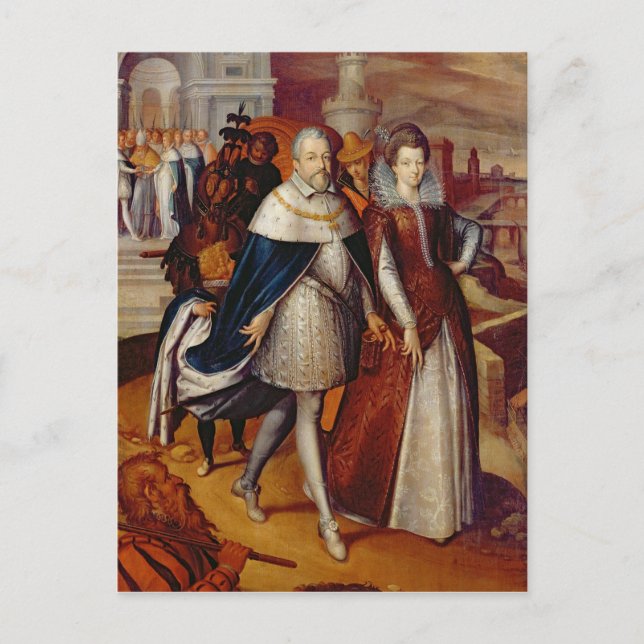 Postal Retrato de Fernando I y su sobrina (Anverso)