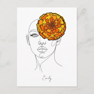Postal Retrato de Flor de Cumpleaños de Octubre Personali