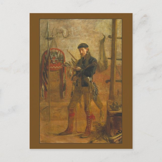 Postal Retrato de Frank Hamilton Cushing por Thomas Eakin (Anverso)