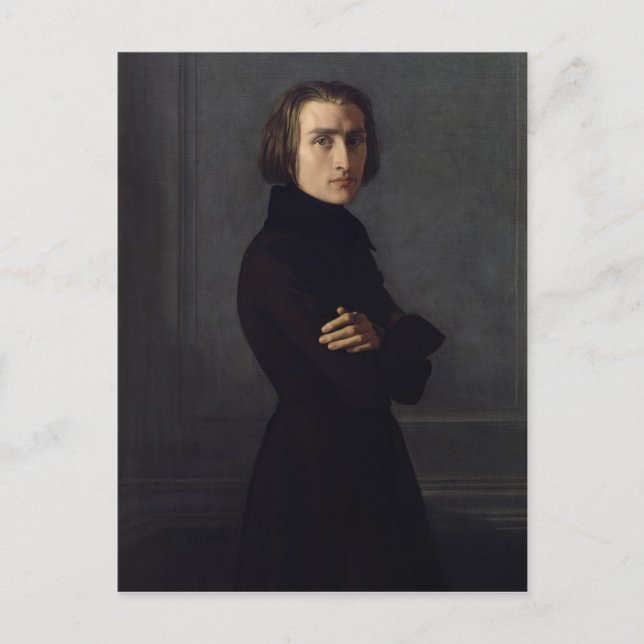 Postal Retrato de Franz Liszt 1839 (Anverso)
