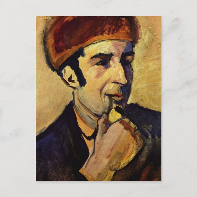 Postal Retrato de Franz Marc por August Macke (Anverso)