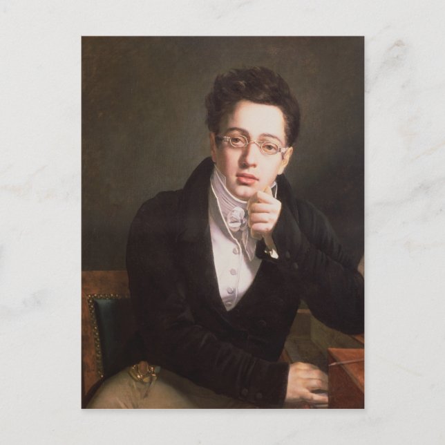 Postal Retrato de Franz Schubert , compositor austriaco (Anverso)